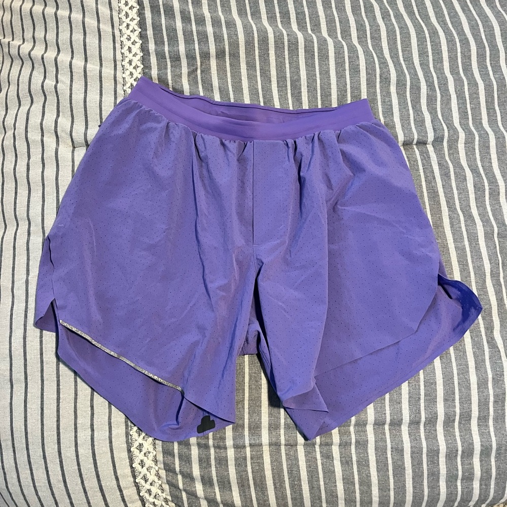 Purple Lulu Lemon running shorts